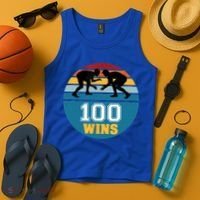 Funny 100 Wins Wrestling Gift Tank Top thumb 4