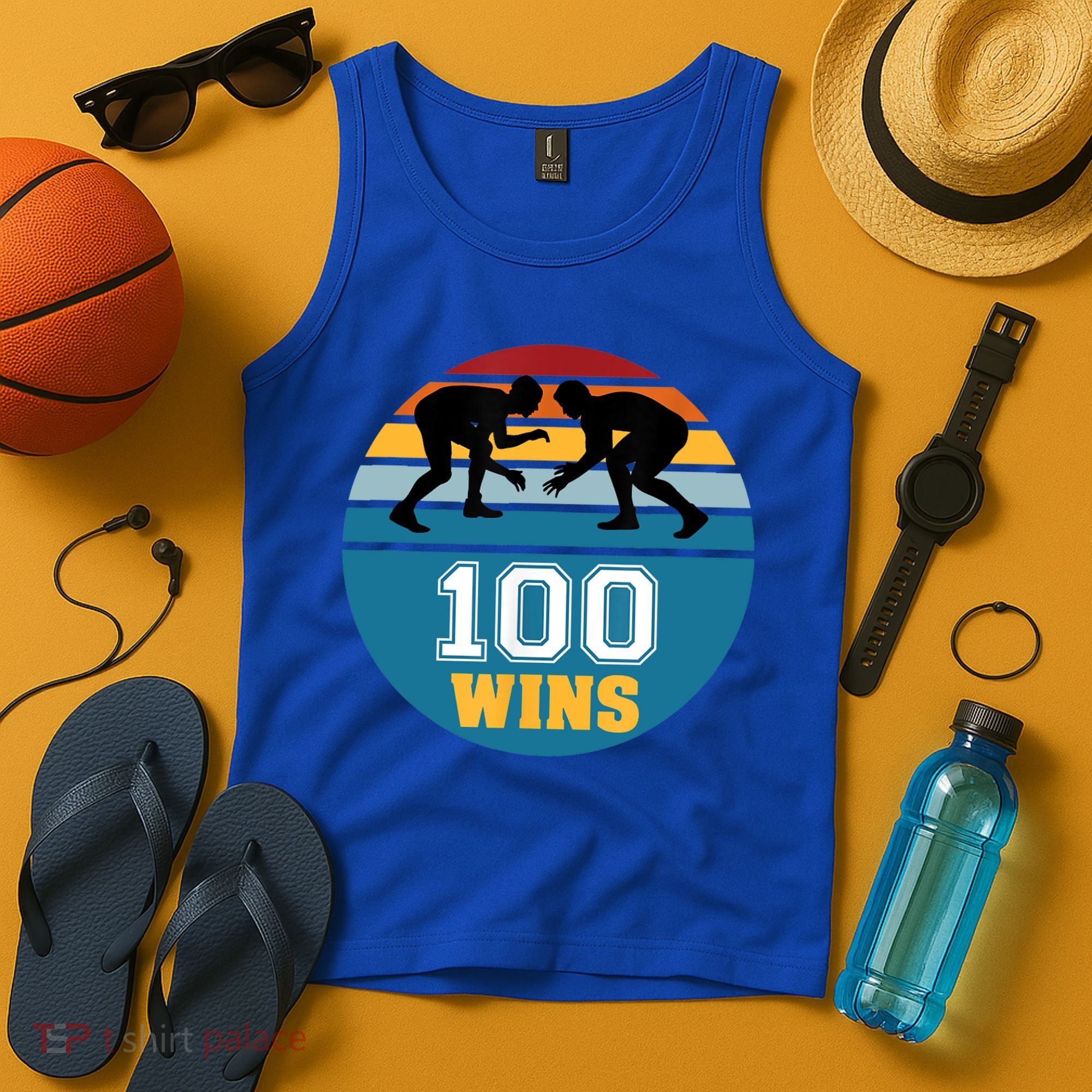 Funny 100 Wins Wrestling Gift Tank Top