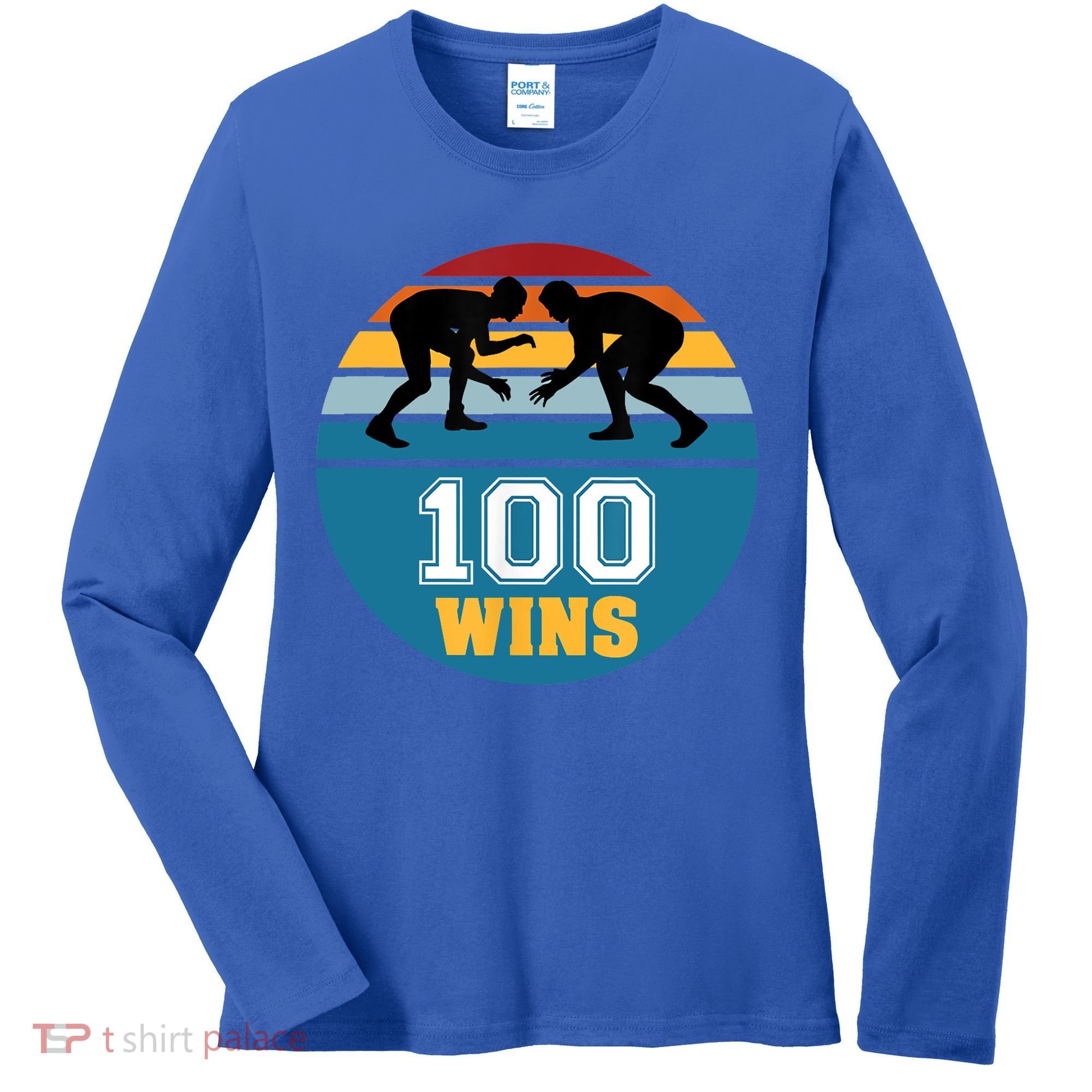 Funny 100 Wins Wrestling Gift Women's Long Sleeve Shirt