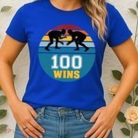 Funny 100 Wins Wrestling Gift Women's T-Shirt thumb 2