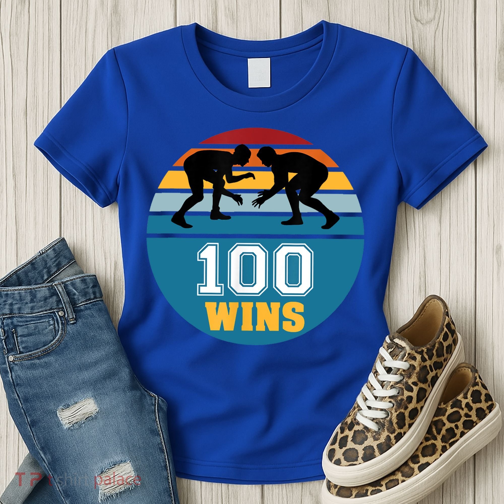 Funny 100 Wins Wrestling Gift Women's T-Shirt