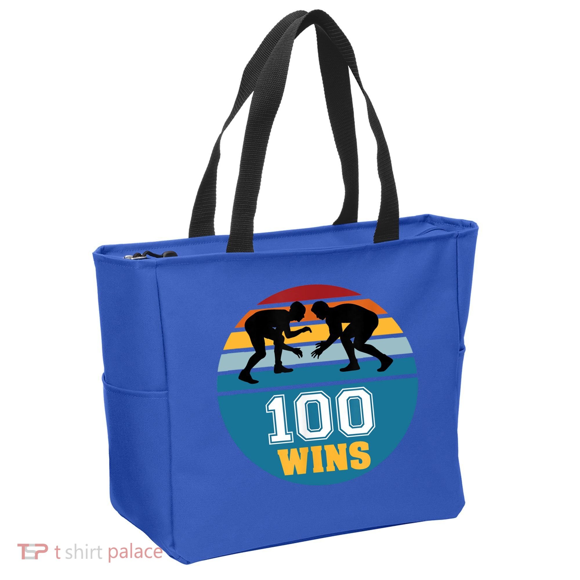 Funny 100 Wins Wrestling Gift Tote Bag