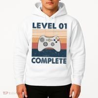 Funny 1st Wedding Anniversary For Couples Level 1 Complete Hoodie thumb 2