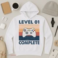 Funny 1st Wedding Anniversary For Couples Level 1 Complete Hoodie thumb 3