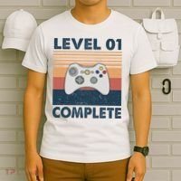 Funny 1st Wedding Anniversary For Couples Level 1 Complete T-Shirt thumb 6