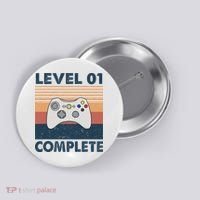 Funny 1st Wedding Anniversary For Couples Level 1 Complete Button thumb 0