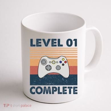 Funny 1st Wedding Anniversary For Couples Level 1 Complete Coffee Mug back