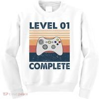 Funny 1st Wedding Anniversary For Couples Level 1 Complete Kids Sweatshirt thumb 0