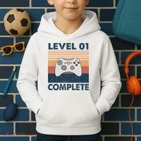 Funny 1st Wedding Anniversary For Couples Level 1 Complete Kids Hoodie thumb 2