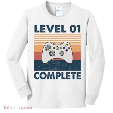 Funny 1st Wedding Anniversary For Couples Level 1 Complete Kids Long Sleeve Shirt