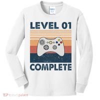 Funny 1st Wedding Anniversary For Couples Level 1 Complete Kids Long Sleeve Shirt thumb 0