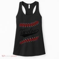 Funny 12 Year Old 12th Baseball Softball Birthday Party Gift Women's Tank Top thumb 0