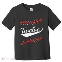 Funny 12 Year Old 12th Baseball Softball Birthday Party Gift Toddler T-Shirt thumb 0