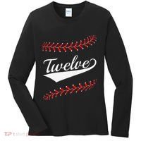 Funny 12 Year Old 12th Baseball Softball Birthday Party Gift Women's Long Sleeve Shirt thumb 0