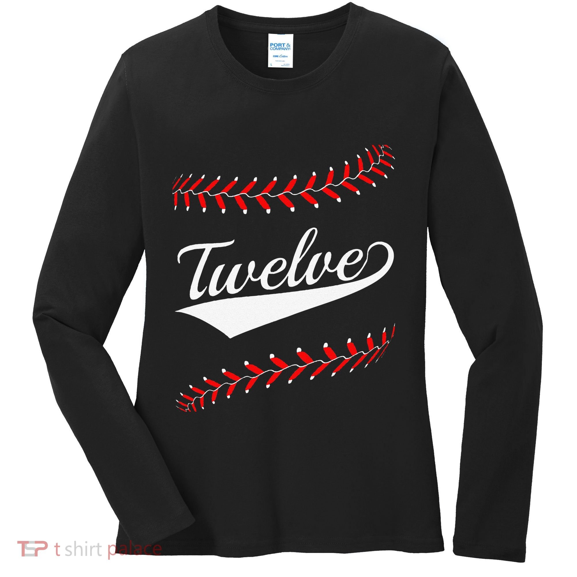 Funny 12 Year Old 12th Baseball Softball Birthday Party Gift Women's Long Sleeve Shirt
