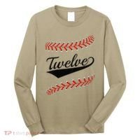 Funny 12 Year Old 12th Baseball Softball Birthday Party Gift Long Sleeve Shirt thumb 0