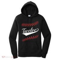 Funny 12 Year Old 12th Baseball Softball Birthday Party Women's Hoodie thumb 0