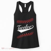 Funny 12 Year Old 12th Baseball Softball Birthday Party Women's Tank Top thumb 0