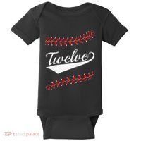 Funny 12 Year Old 12th Baseball Softball Birthday Party Baby Bodysuit thumb 0