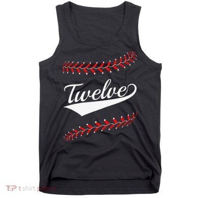 Funny 12 Year Old 12th Baseball Softball Birthday Party Tank Top