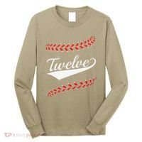 Funny 12 Year Old 12th Baseball Softball Birthday Party Long Sleeve Shirt thumb 0