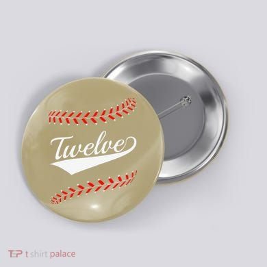 Funny 12 Year Old 12th Baseball Softball Birthday Party Button