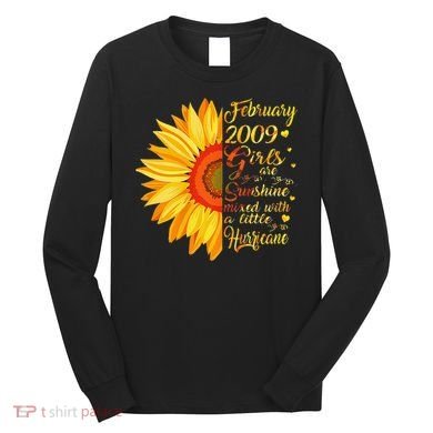 February 2009 14th Birthday Gift 14 Years Old Long Sleeve Shirt