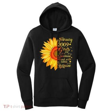 February 2009 14th Birthday Gift 14 Years Old Women's Hoodie