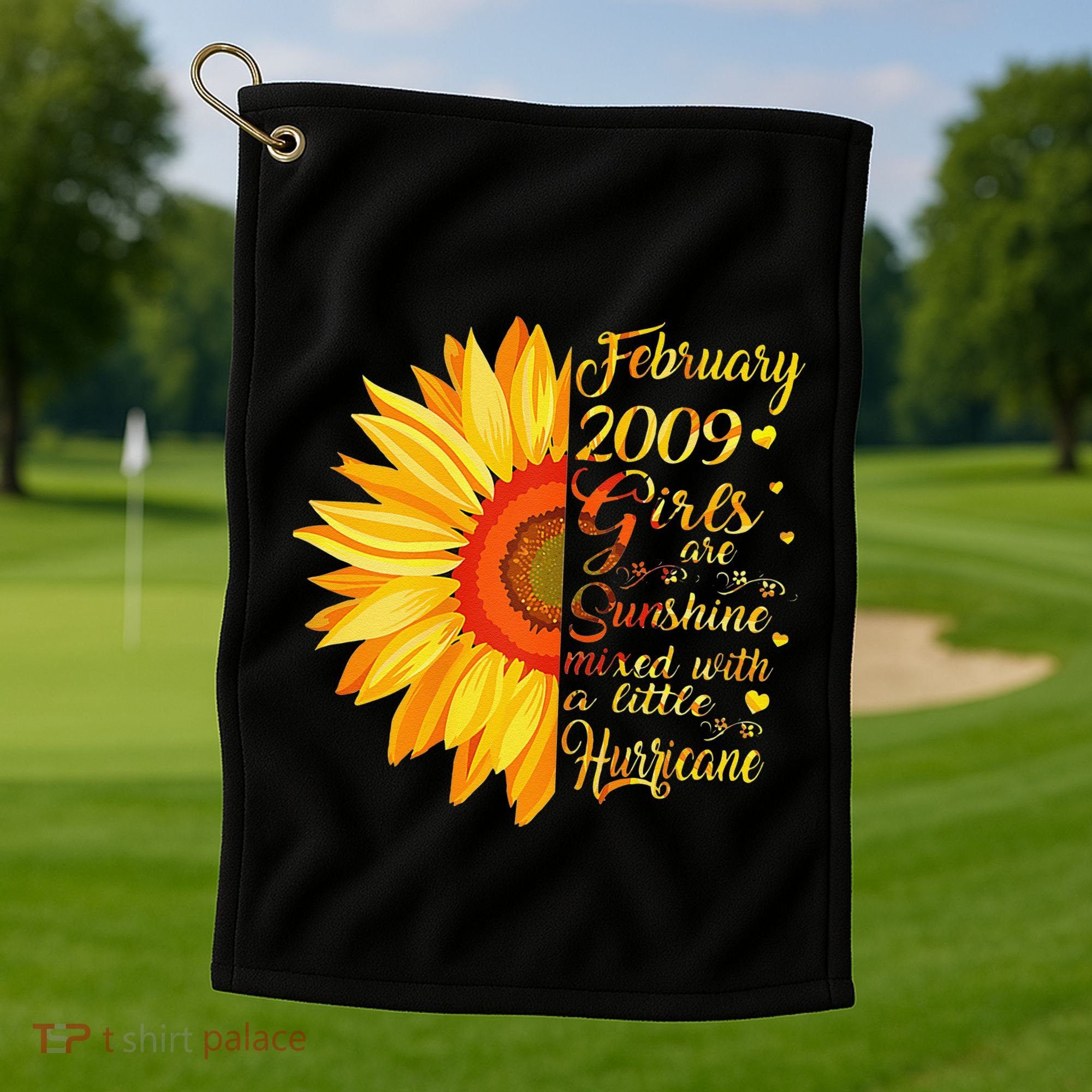 February 2009 14th Birthday Gift 14 Years Old Golf Towel