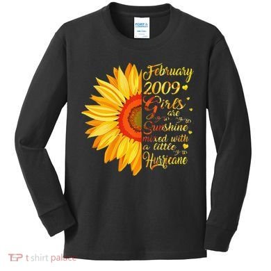 February 2009 14th Birthday Gift 14 Years Old Kids Long Sleeve Shirt