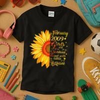 February 2009 14th Birthday Gift 14 Years Old Kids T-Shirt thumb 3