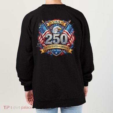 Freedom 250th Anniversary Birthday America USA Eagle Front And Back Women's Sweatshirt back