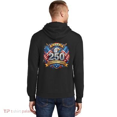 Freedom 250th Anniversary Birthday America USA Eagle Front And Back Hoodie back