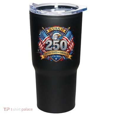 Freedom 250th Anniversary Birthday America USA Eagle Front And Back Tumbler back