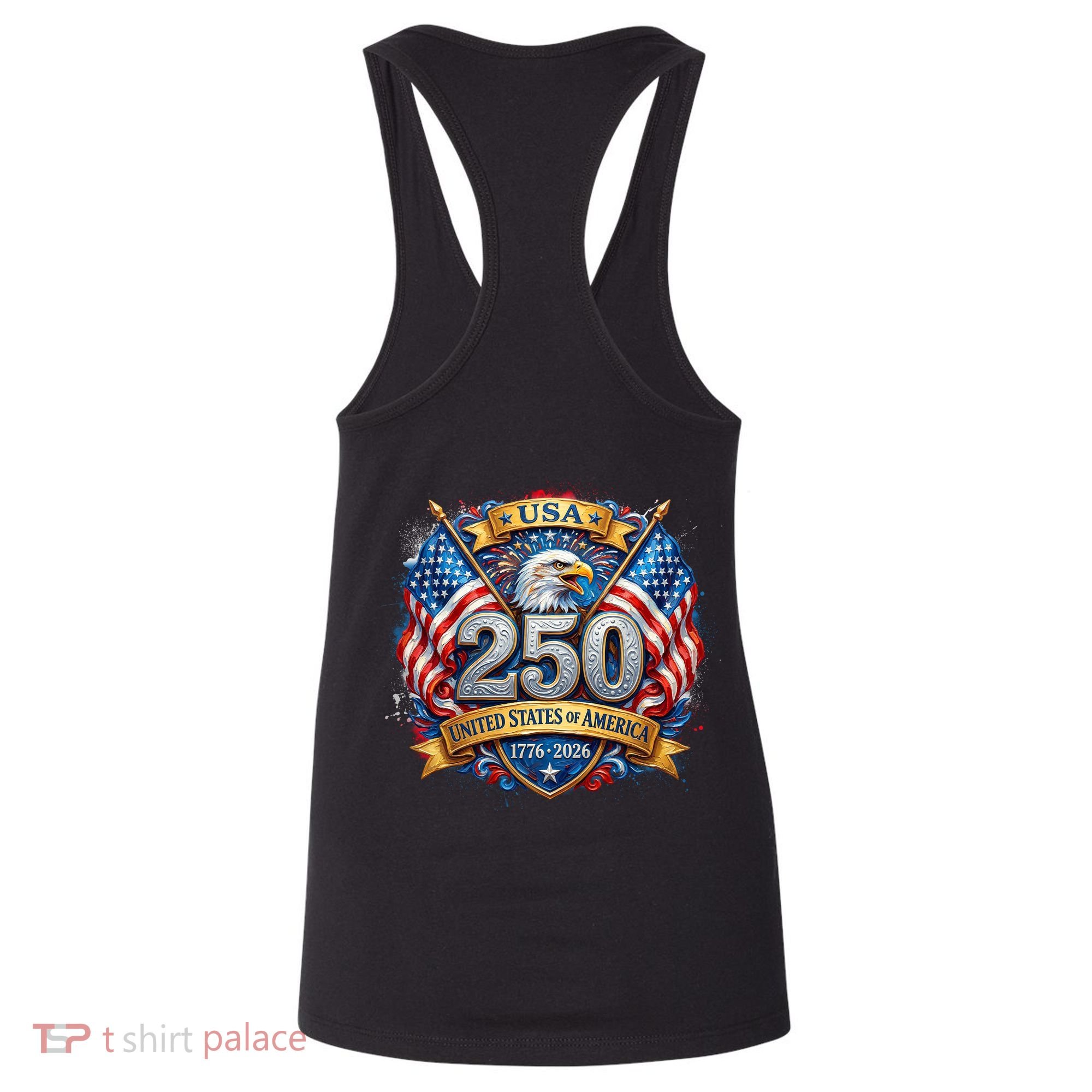 Freedom 250th Anniversary Birthday America USA Eagle Front And Back Women's Tank Top