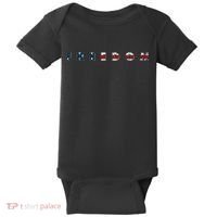 Freedom 250th Anniversary Birthday America USA Eagle Front And Back Baby Bodysuit thumb 0