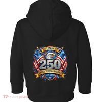 Freedom 250th Anniversary Birthday America USA Eagle Front And Back Toddler Hoodie thumb 1