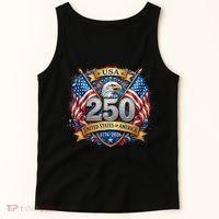 Freedom 250th Anniversary Birthday America USA Eagle Front And Back Tank Top thumb 5