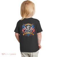 Freedom 250th Anniversary Birthday America USA Eagle Front And Back Toddler T-Shirt thumb 1