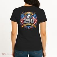 Freedom 250th Anniversary Birthday America USA Eagle Front And Back Women's T-Shirt thumb 1