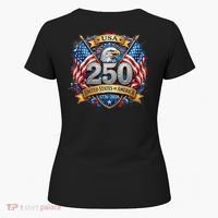 Freedom 250th Anniversary Birthday America USA Eagle Front And Back Women's T-Shirt thumb 5