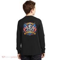 Freedom 250th Anniversary Birthday America USA Eagle Front And Back Kids Long Sleeve Shirt thumb 1