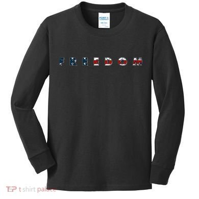 Freedom 250th Anniversary Birthday America USA Eagle Front And Back Kids Long Sleeve Shirt