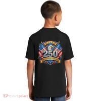 Freedom 250th Anniversary Birthday America USA Eagle Front And Back Kids T-Shirt thumb 1