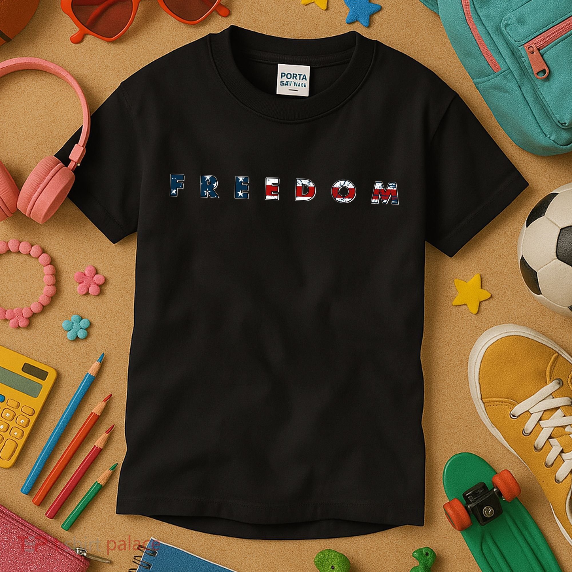 Freedom 250th Anniversary Birthday America USA Eagle Front And Back Kids T-Shirt