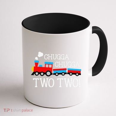 Funny 2nd Birthday Train Chugga Chugga Two Two Coffee Mug back