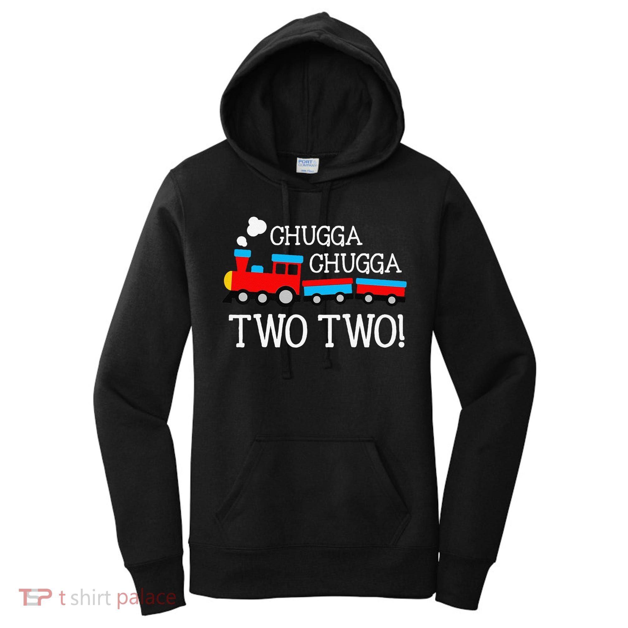 Funny 2nd Birthday Train Chugga Chugga Two Two Women's Hoodie
