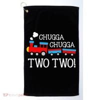 Funny 2nd Birthday Train Chugga Chugga Two Two Golf Towel thumb 0