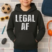 Funny 21st Birthday Gift Legal Af 21 Years Old Kids Hoodie thumb 2