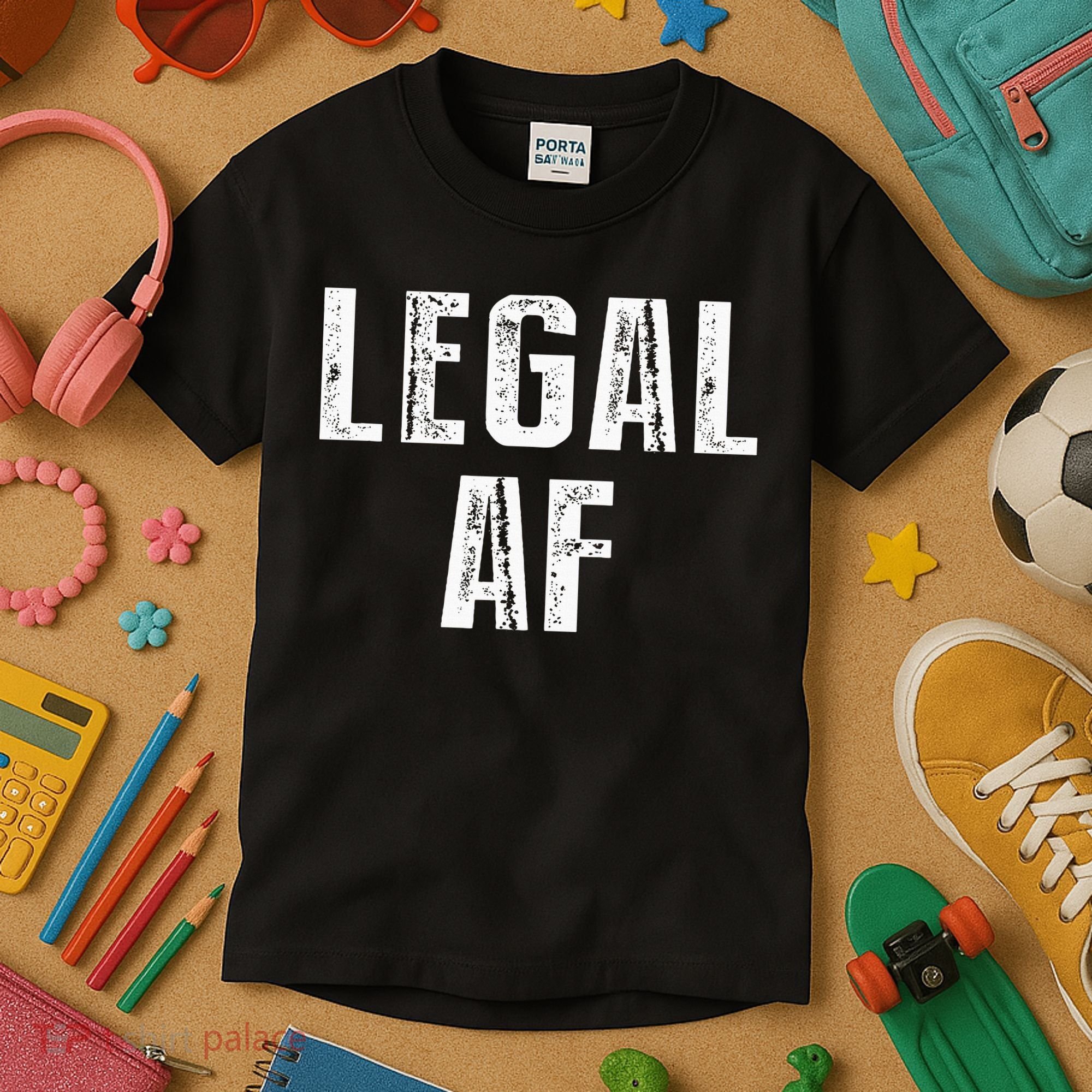Funny 21st Birthday Gift Legal Af 21 Years Old Kids T-Shirt